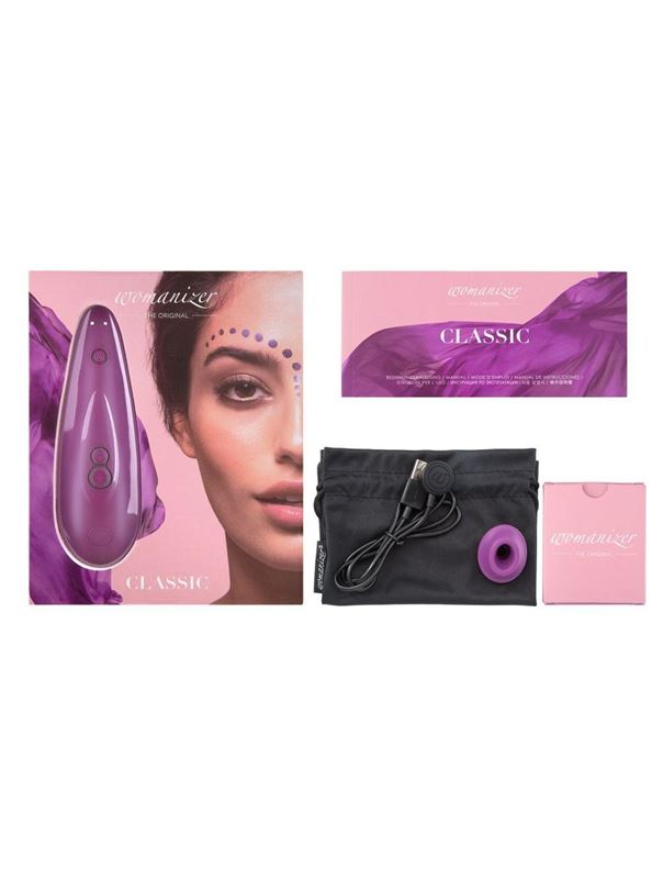 Фиолетовый бесконтактный клиторальный стимулятор Womanizer Classic