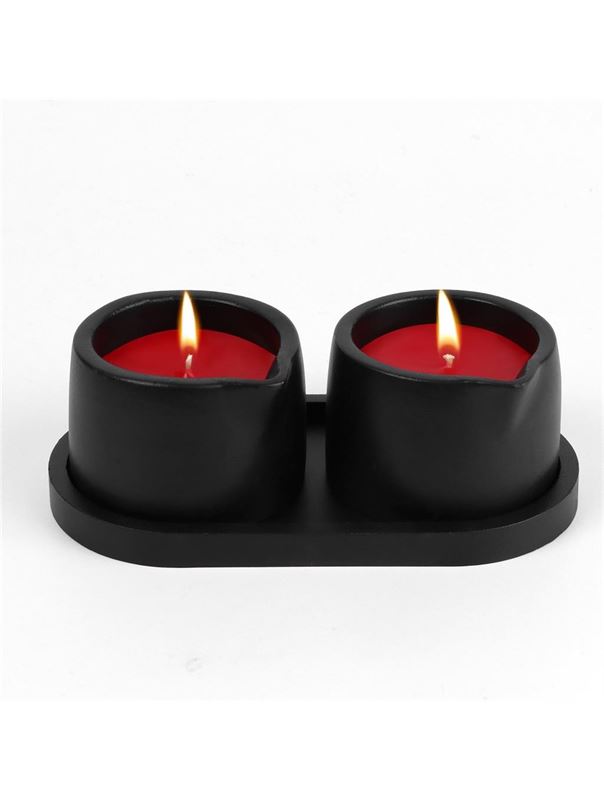 Набор из 2 низкотемпературных свечей для БДСМ «Оки-Чпоки» с ароматом земляники