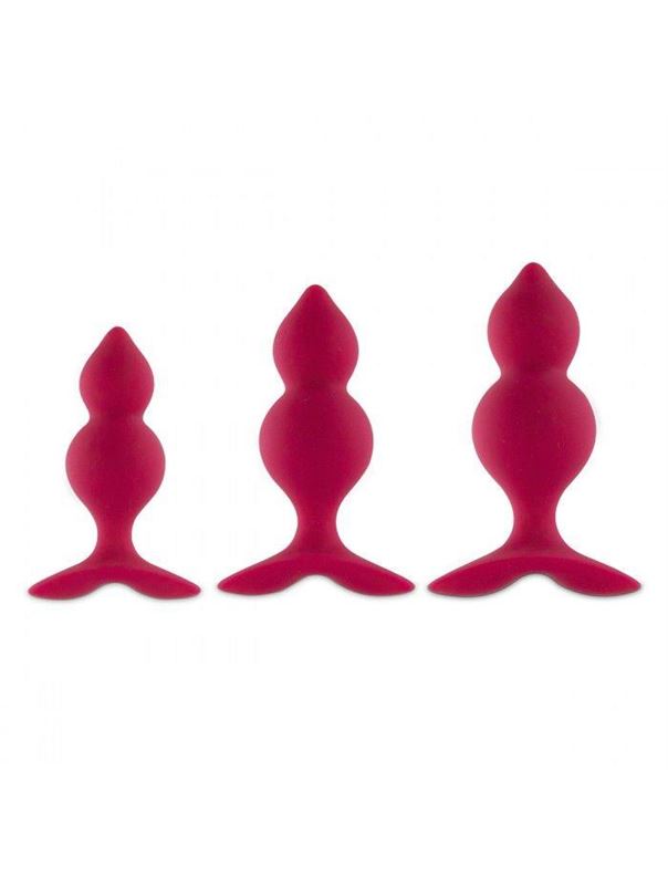 Набор из 3 розовых анальный пробок Bibi Twin Butt Plug Set