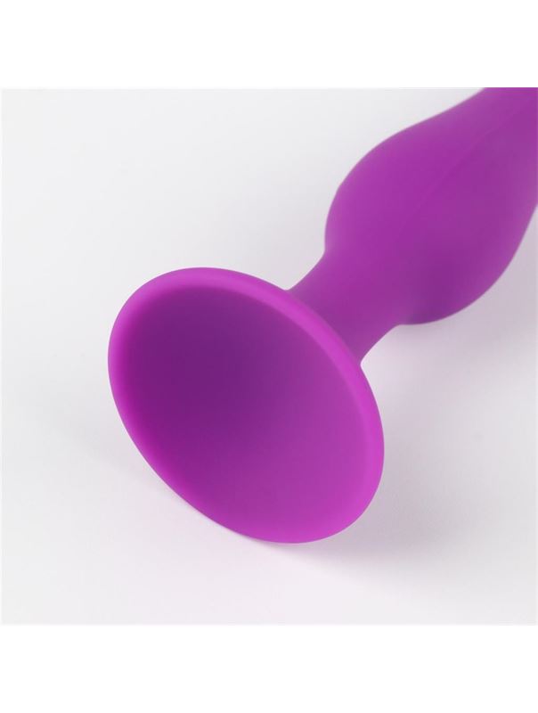 Фиолетовая коническая силиконовая анальная пробка Soft (10,5 см)