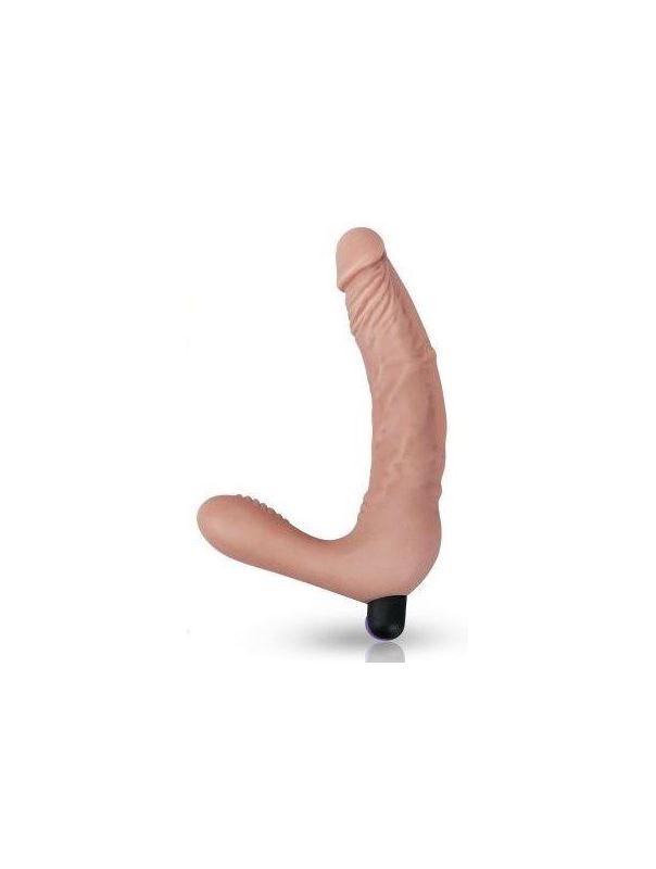 Телесный безремневой вибрострапон Rechargeable iJOY Real Strapless Strap-on (21 см)