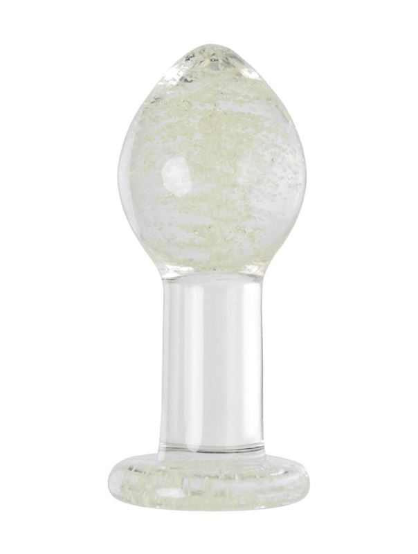 Прозрачная, светящаяся в темноте анальная пробка (6,5 см)