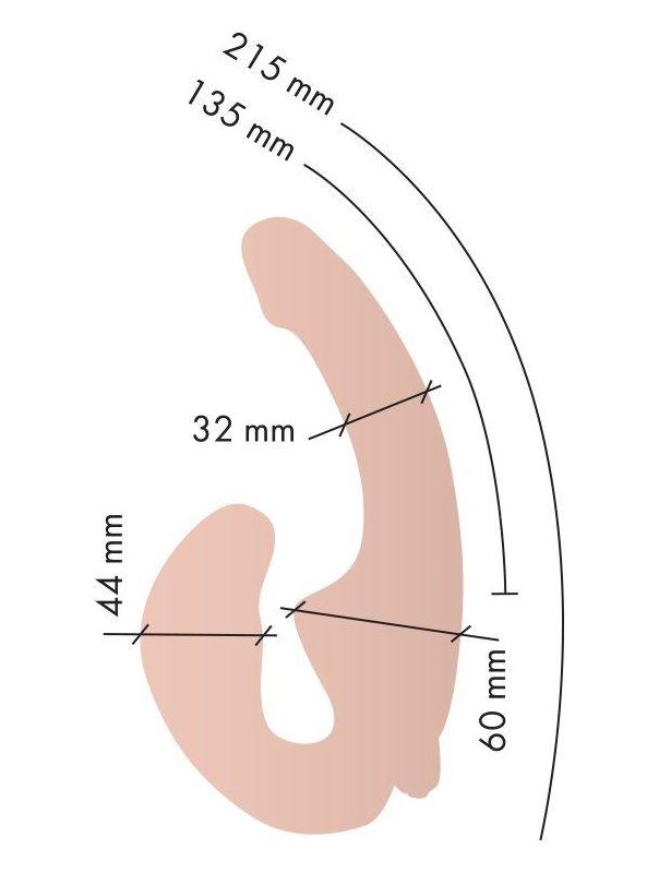 Телесный анатомический страпон с вибрацией