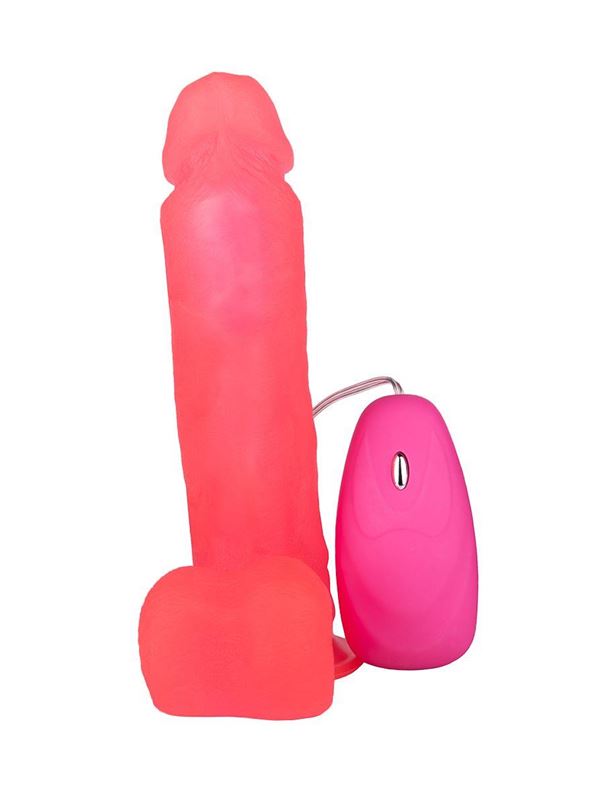 Розовый гелевый вибратор на присоске (19 см)