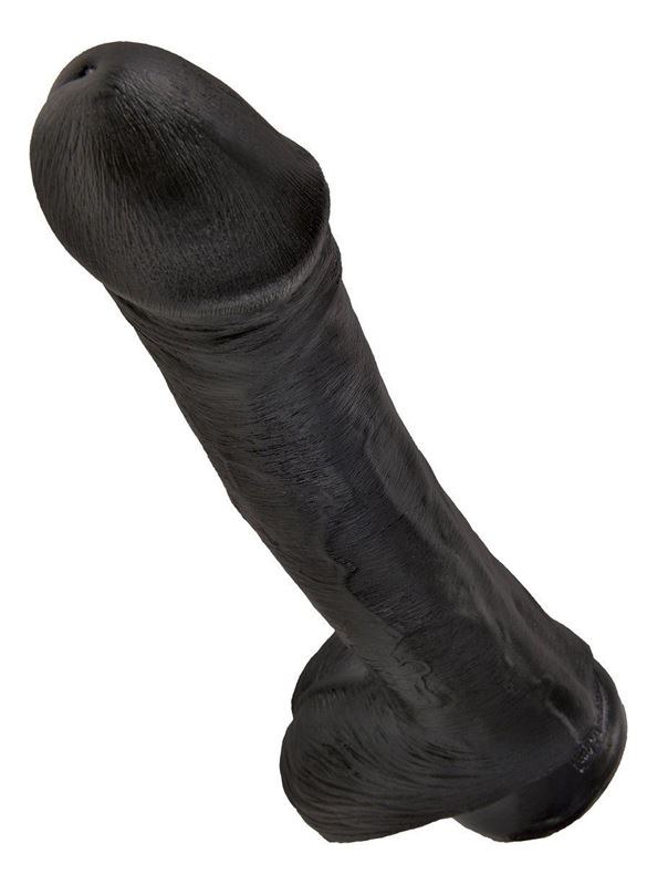 Чёрный фаллоимитатор на присоске King Cock - 13" Cock with Balls (35,6 см)