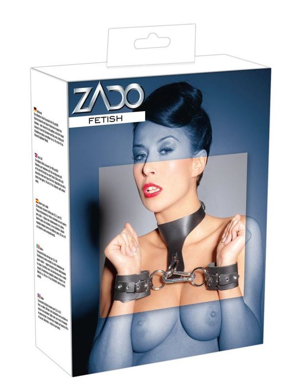 Кожаный ошейник с оковами Zado