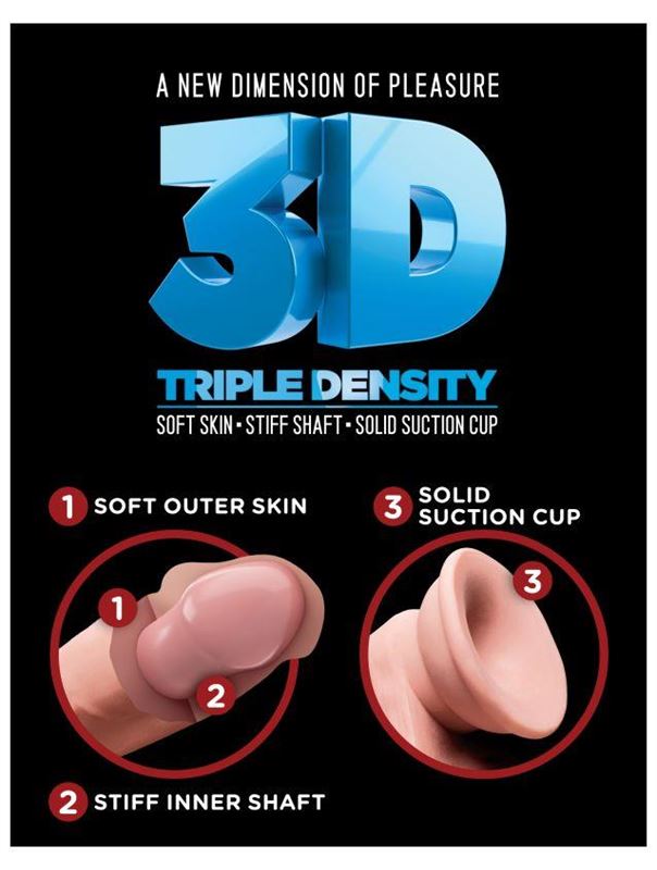 Телесный фаллоимитатор на присоске 5" Triple Density Cock with Balls (17,78 см)